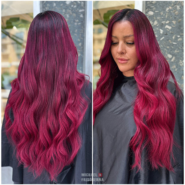 cherry pink hair